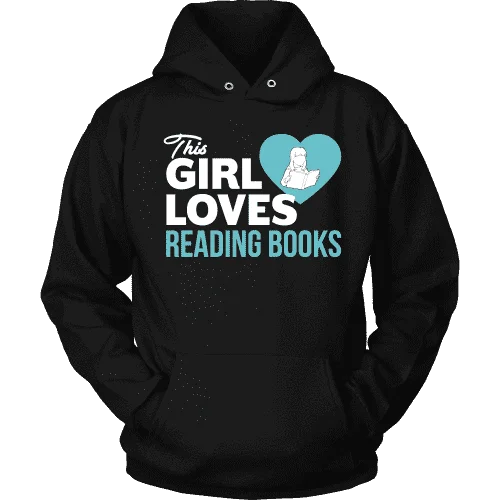 This girl loves reading books Hoodie Hoodie with Zipper Versatile Modern