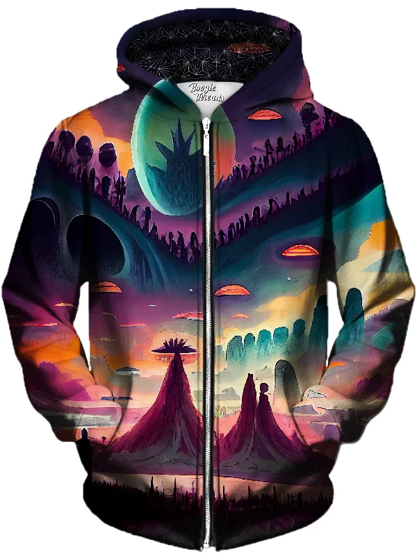 Thundering Perspective Unisex Zip-Up Hoodie Hoodie with V-Neck Classic Versatile