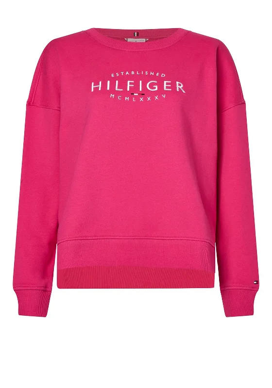 Tommy Hilfiger Womens New Branded Sweatshirt, Eccentric Magenta Hoodie with Neon Bright Vibrant Tommy Hilfiger Womens New Branded Sweatshirt, Eccentric Magenta Hoodie with Neon Bright Vibrant
