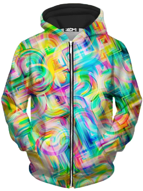 Tropical Nectar Unisex Zip-Up Hoodie Hoodie with Tied Waist Feminine Flattering