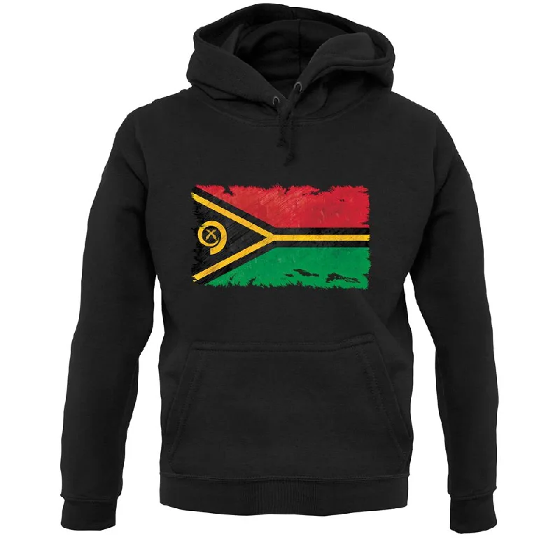 Vanuatu Grunge Style Flag Unisex Hoodie Hoodie with Slim Fit Tailored Modern