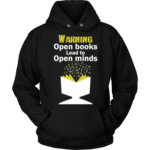 Warning! Open books lead to open minds Hoodie Hoodie with Elastic Waist Stretchable Comfortable Warning! Open books lead to open minds Hoodie Hoodie with Elastic Waist Stretchable Comfortable