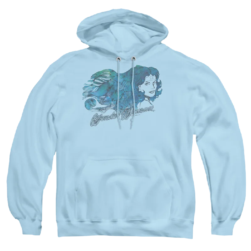 Wonder Woman Watercolor Hair - Pullover Hoodie dolman Sleeve Top