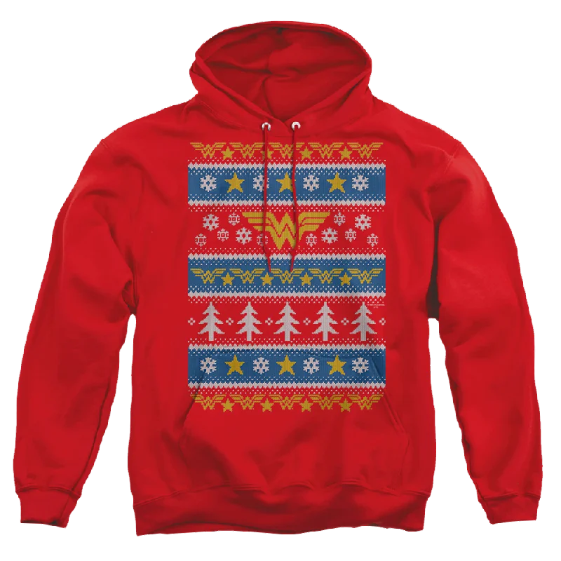 Wonder Woman Wonder Woman Christmas Sweater - Pullover Hoodie Zipper Front Cardigan