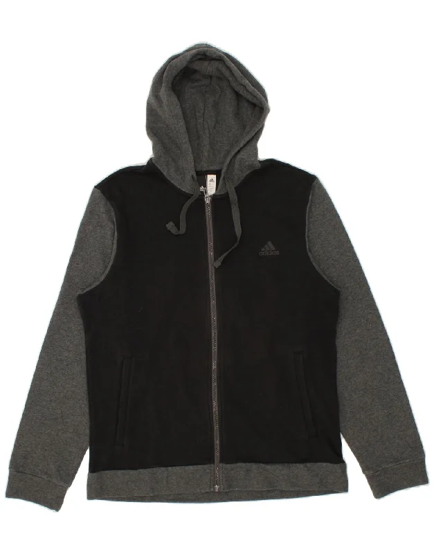 ADIDAS Mens Zip Hoodie Sweater UK 42/44 Large Black Colourblock Cotton Long Sweater Short Sweater Cropped Sweater ADIDAS Mens Zip Hoodie Sweater UK 42/44 Large Black Colourblock Cotton Long Sweater Short Sweater Cropped Sweater
