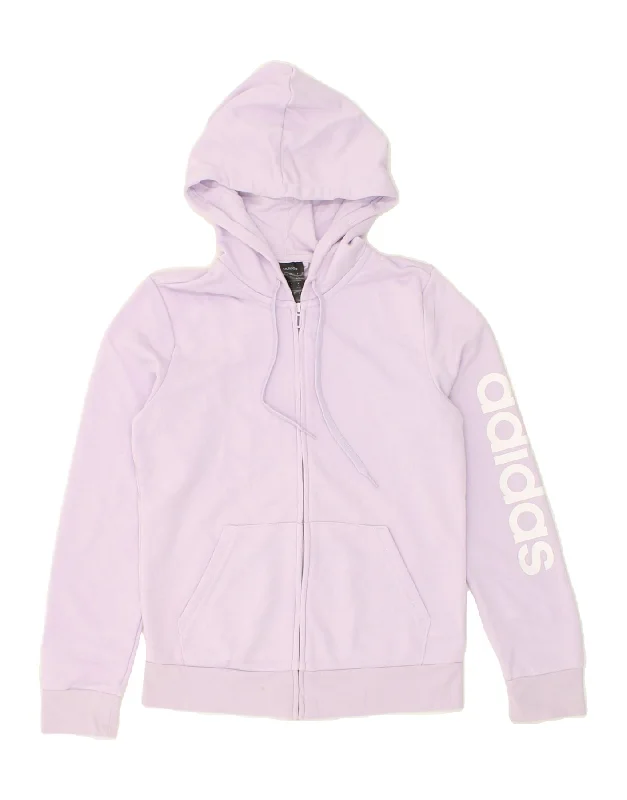 ADIDAS Womens Graphic Zip Hoodie Sweater UK 8/10 Small Purple Cotton Notch Collar Peter Pan Collar Cowl Neck ADIDAS Womens Graphic Zip Hoodie Sweater UK 8/10 Small Purple Cotton Notch Collar Peter Pan Collar Cowl Neck