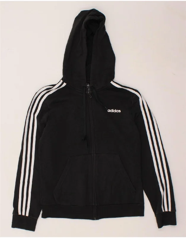 ADIDAS Womens Zip Hoodie Sweater UK 12/14 Medium Black Cotton Spandex Rayon Corduroy ADIDAS Womens Zip Hoodie Sweater UK 12/14 Medium Black Cotton Spandex Rayon Corduroy