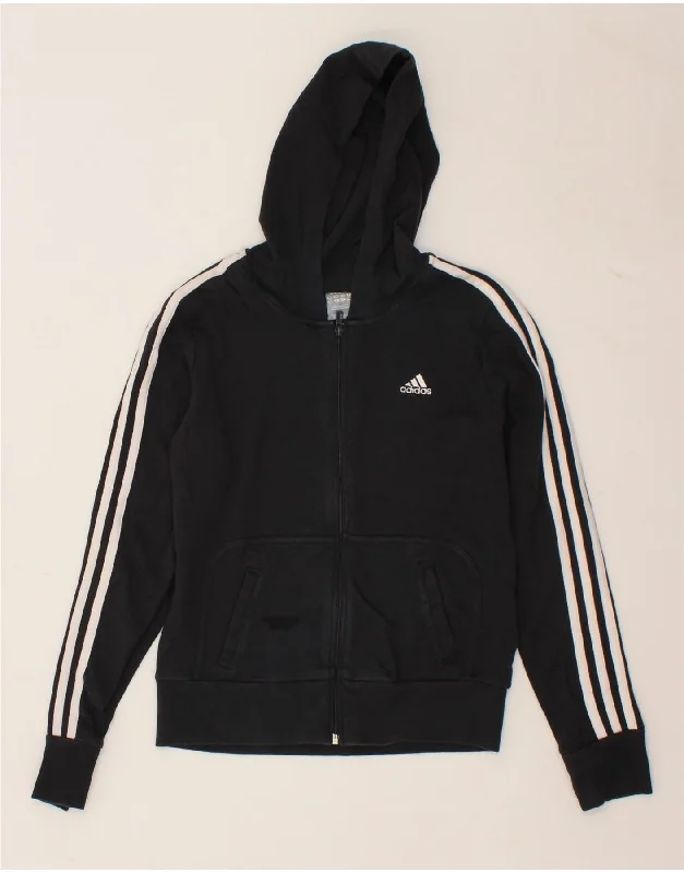 ADIDAS Womens Zip Hoodie Sweater UK 12 Medium Navy Blue Cotton Rayon Fabric Velvet Fabric Corduroy Fabric ADIDAS Womens Zip Hoodie Sweater UK 12 Medium Navy Blue Cotton Rayon Fabric Velvet Fabric Corduroy Fabric