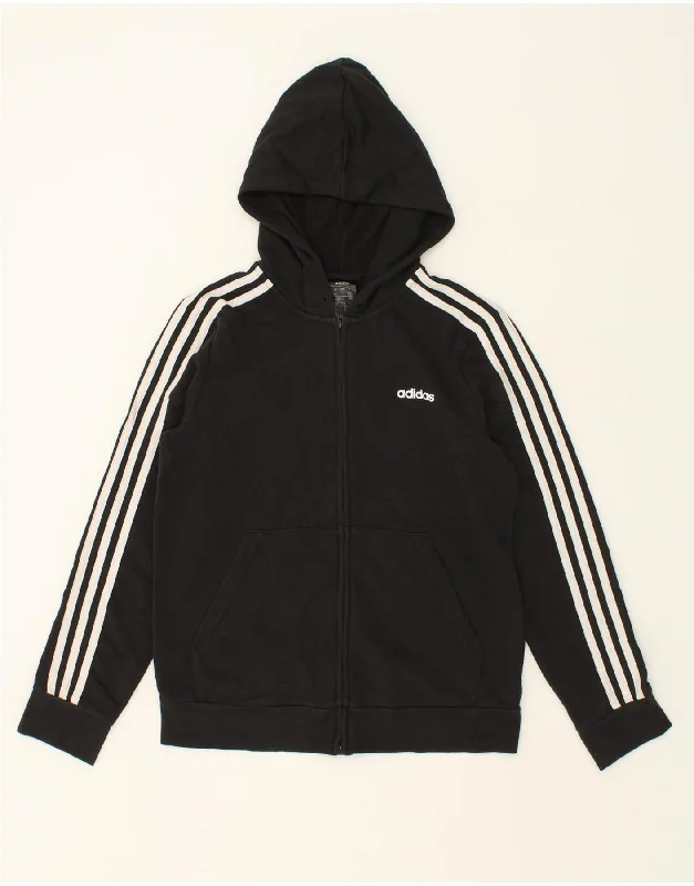 ADIDAS Womens Zip Hoodie Sweater UK 16/18 Large Black Cotton Hooded Caped Shawl Collar ADIDAS Womens Zip Hoodie Sweater UK 16/18 Large Black Cotton Hooded Caped Shawl Collar