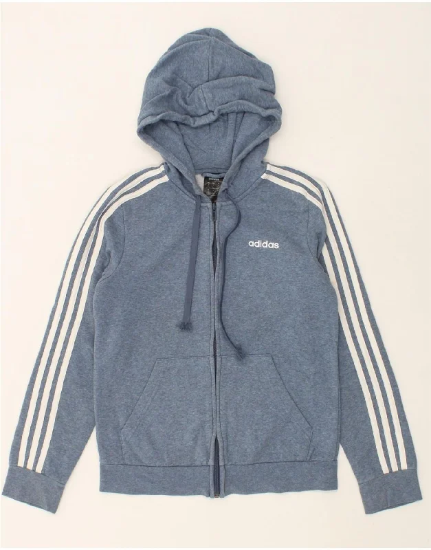 ADIDAS Womens Zip Hoodie Sweater UK 8/10 Small Blue Cotton Handmade Hand-knitted Hand-woven ADIDAS Womens Zip Hoodie Sweater UK 8/10 Small Blue Cotton Handmade Hand-knitted Hand-woven