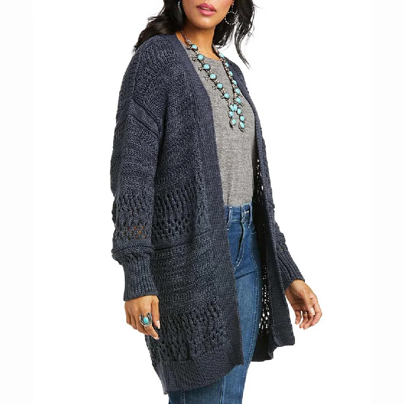 Ariat Women's Tess Duster Sweater Cotton Fabric Linen Fabric Terry Fabric