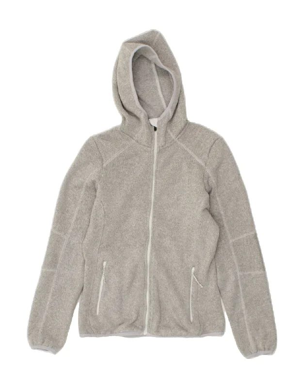 COLUMBIA Womens Zip Hoodie Sweater UK 10 Small Grey Polyester Stretchy Elastic Breathable