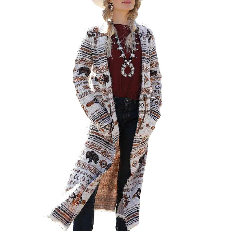 Cruel Denim Women's Eyelash Sweater Duster Zippered Buttoned Snapped