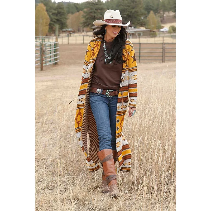 Cruel Denim Women's Southwestern Sweater Duster Thin Thick Dense