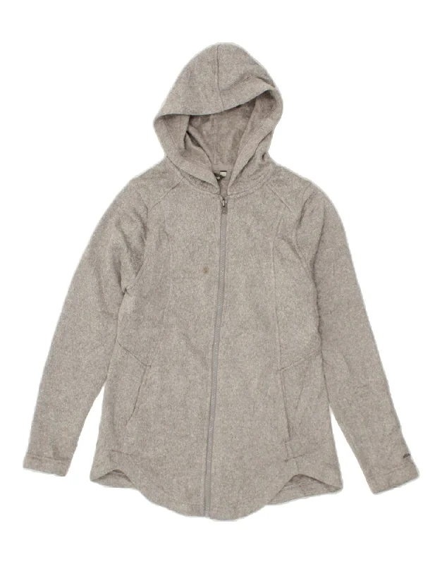 EDDIE BAUER Womens Zip Hoodie Sweater UK 12 Medium Grey Polyester Stylish Fashionable Trendy