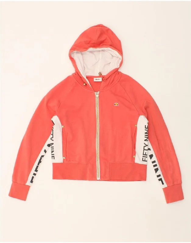 ELLESSE Womens Graphic Crop Zip Hoodie Sweater UK 12 Medium Red Tailored Straight A-Line ELLESSE Womens Graphic Crop Zip Hoodie Sweater UK 12 Medium Red Tailored Straight A-Line