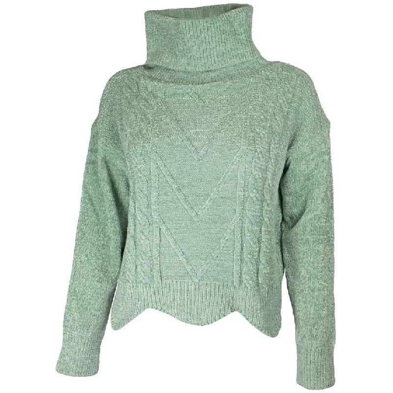 En/Kay Women's Cropped Cable Knit Cowl Neck Sweater Casual Formal Business