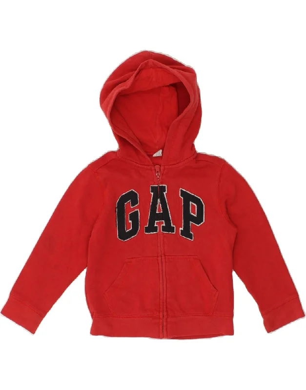 GAP Girls Graphic Zip Hoodie Sweater 4-5 Years Red Cotton Welt Pockets Slit Pockets Flap Pockets GAP Girls Graphic Zip Hoodie Sweater 4-5 Years Red Cotton Welt Pockets Slit Pockets Flap Pockets