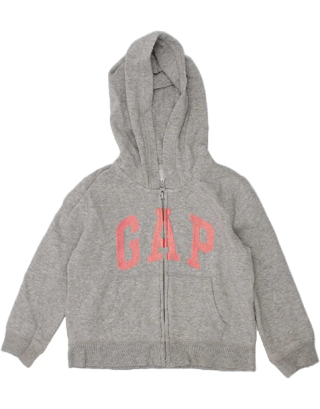 GAP Girls Graphic Zip Hoodie Sweater 6-7 Years Small Grey Cotton Stretchy Elastic Breathable GAP Girls Graphic Zip Hoodie Sweater 6-7 Years Small Grey Cotton Stretchy Elastic Breathable
