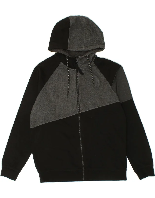 JACK & JONES Mens Zip Hoodie Sweater Large Black Colourblock Polyester Mesh Blend Leather Blend Suede Blend JACK & JONES Mens Zip Hoodie Sweater Large Black Colourblock Polyester Mesh Blend Leather Blend Suede Blend