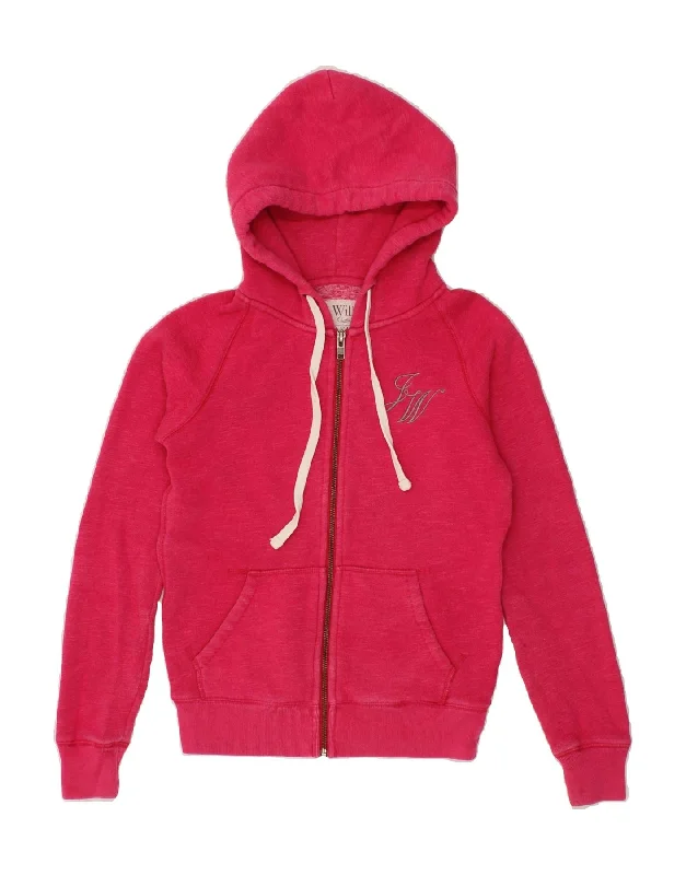 JACK WILLS Womens Loose Fit Zip Hoodie Sweater UK 6 XS Pink Cotton Houndstooth Herringbone Solid JACK WILLS Womens Loose Fit Zip Hoodie Sweater UK 6 XS Pink Cotton Houndstooth Herringbone Solid