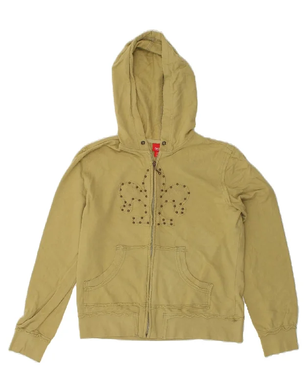 MOSSIMO Womens Zip Hoodie Sweater UK 18 XL Khaki Cotton Front Pockets Side Pockets Patch Pockets MOSSIMO Womens Zip Hoodie Sweater UK 18 XL Khaki Cotton Front Pockets Side Pockets Patch Pockets