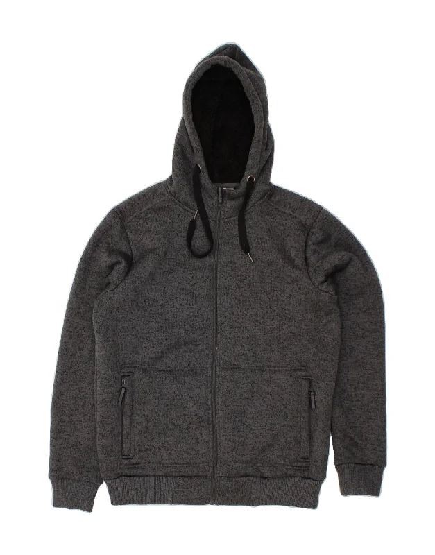 MOUNTAIN WAREHOUSE Mens Zip Hoodie Sweater Medium Grey Flecked Polyester Spandex Rayon Corduroy