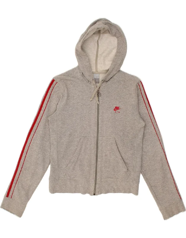 NIKE Womens Zip Hoodie Sweater UK 10/12 Medium Grey Cotton Boxy Sweater Fitted Sweater A-Line NIKE Womens Zip Hoodie Sweater UK 10/12 Medium Grey Cotton Boxy Sweater Fitted Sweater A-Line