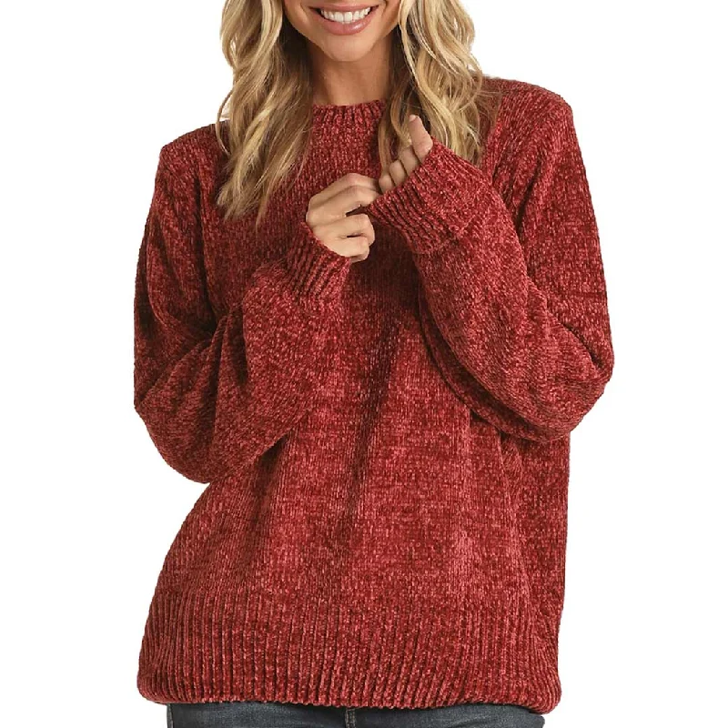 Panhandle Women's Chenille Crew Neck Sweater Fleece Fabric Down Fabric Feather Fabric Panhandle Women's Chenille Crew Neck Sweater Fleece Fabric Down Fabric Feather Fabric