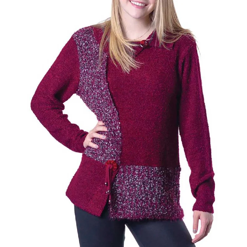 Papa Fashions Women's Holiday Sweater Ribbed Striped Patterned