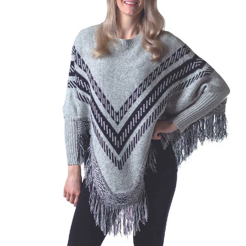 Papa Fashions Women's Kendra Poncho Sweater Sweater Knitwear Pullover