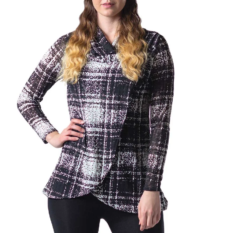 Papa Fashions Women's Plaid Crossover Sweater Long Sweater Short Sweater Cropped Sweater Papa Fashions Women's Plaid Crossover Sweater Long Sweater Short Sweater Cropped Sweater