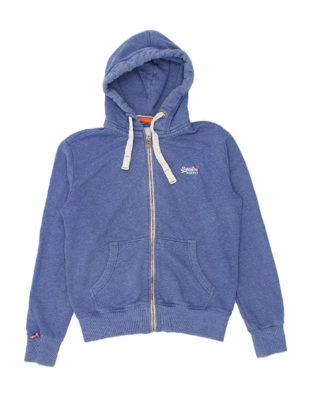 SUPERDRY Mens Zip Hoodie Sweater Medium Blue Cotton Nylon Fabric Polyester Fabric Spandex Fabric SUPERDRY Mens Zip Hoodie Sweater Medium Blue Cotton Nylon Fabric Polyester Fabric Spandex Fabric
