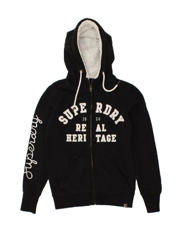 SUPERDRY Womens Graphic Zip Hoodie Sweater UK 12 Medium Black Cotton Jersey Fabric Tulle Fabric Batik Fabric SUPERDRY Womens Graphic Zip Hoodie Sweater UK 12 Medium Black Cotton Jersey Fabric Tulle Fabric Batik Fabric