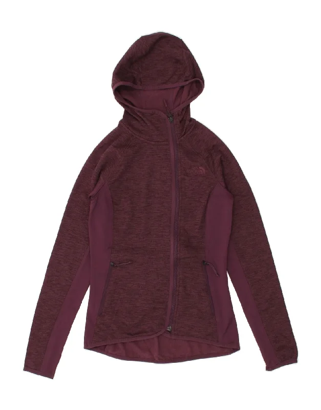 THE NORTH FACE Womens Zip Hoodie Sweater UK 6 XS Burgundy Colourblock Wool Fabric Cashmere Fabric Tweed Fabric THE NORTH FACE Womens Zip Hoodie Sweater UK 6 XS Burgundy Colourblock Wool Fabric Cashmere Fabric Tweed Fabric