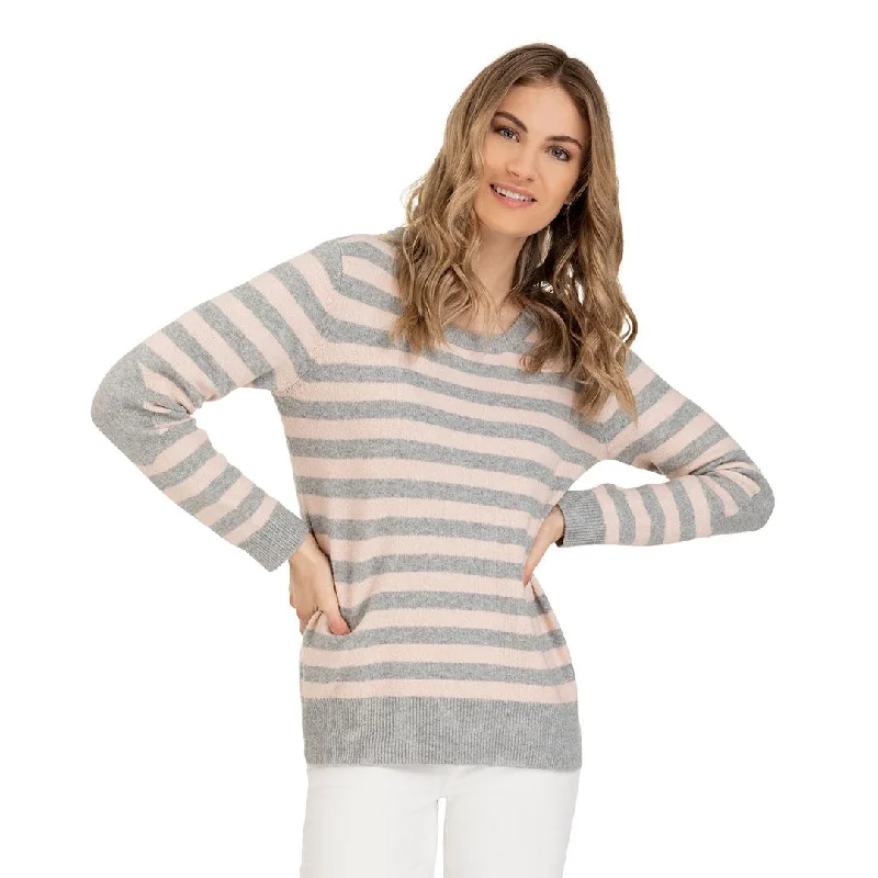 Tribal Elbow Patch Womens Pink & Grey Sweater Spandex Blend Rayon Blend Denim Blend