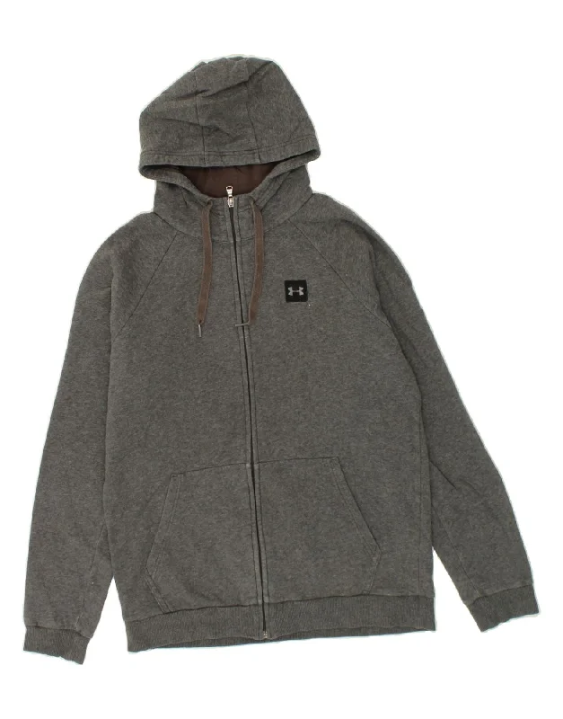 UNDER ARMOUR Mens Zip Hoodie Sweater Medium Grey Cotton Spandex Blend Rayon Blend Denim Blend UNDER ARMOUR Mens Zip Hoodie Sweater Medium Grey Cotton Spandex Blend Rayon Blend Denim Blend