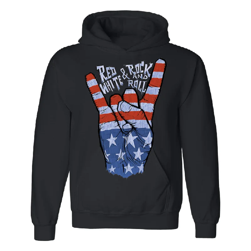 Zexpa Apparelâ„¢ RWB Peace, USA Flag Rock and Roll Unisex Hoodie 4th of July USA Sweater Machine Wash Dry Clean Hand Wash Zexpa Apparelâ„¢ RWB Peace, USA Flag Rock and Roll Unisex Hoodie 4th of July USA Sweater Machine Wash Dry Clean Hand Wash