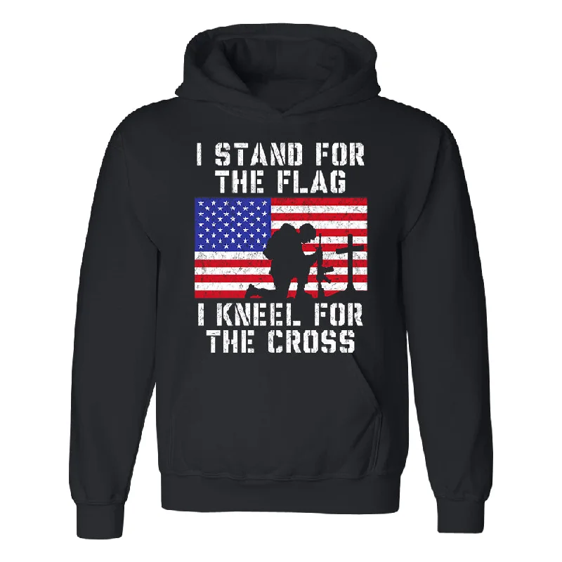 Zexpa Apparelâ„¢ Stand for USA Flag Kneel for Cross Unisex Hoodie 4th of July USA Sweater Nylon Fabric Polyester Fabric Spandex Fabric Zexpa Apparelâ„¢ Stand for USA Flag Kneel for Cross Unisex Hoodie 4th of July USA Sweater Nylon Fabric Polyester Fabric Spandex Fabric