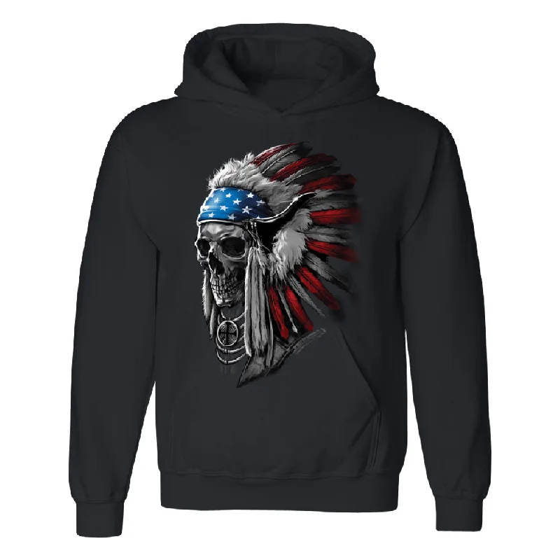 Zexpa Apparelâ„¢ Patriotic Headdress Chief Skull Unisex Hoodie 4th of July USA Flag Sweater Elegant Classic Vintage Zexpa Apparelâ„¢ Patriotic Headdress Chief Skull Unisex Hoodie 4th of July USA Flag Sweater Elegant Classic Vintage