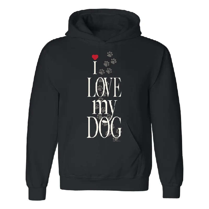 Zexpa Apparel™ I Love My Dog Puppy Paw Print Unisex Hoodie Dogs Are Best Friend Sweater Elasticated Padded Insulated Zexpa Apparel™ I Love My Dog Puppy Paw Print Unisex Hoodie Dogs Are Best Friend Sweater Elasticated Padded Insulated