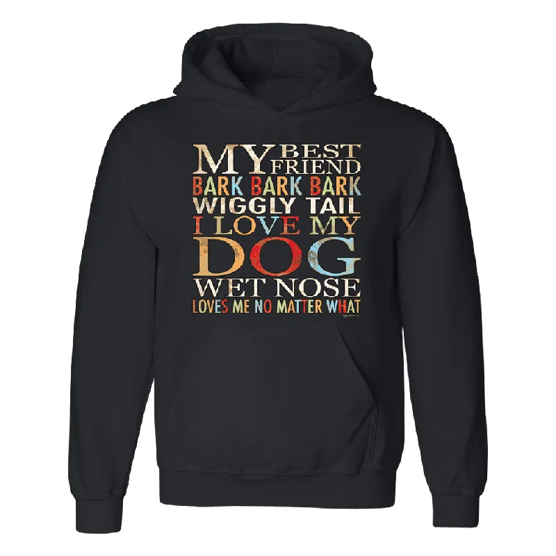 Zexpa Apparel™ My Best Friend I Love My Dog Wet Nose Unisex Hoodie Lovely Dogs Sweater Sequined Glittery Shiny