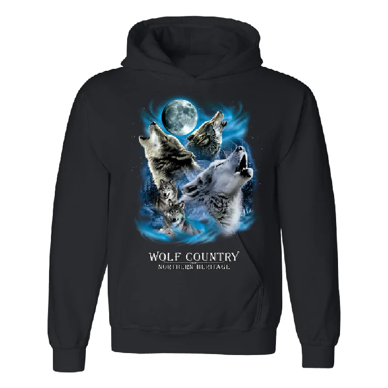 Zexpa Apparel™ Wolves Howling Full Moon Unisex Hoodie Country Northern Heritage Sweater Turtle Neck Boat Neck Asymmetrical Neck Zexpa Apparel™ Wolves Howling Full Moon Unisex Hoodie Country Northern Heritage Sweater Turtle Neck Boat Neck Asymmetrical Neck