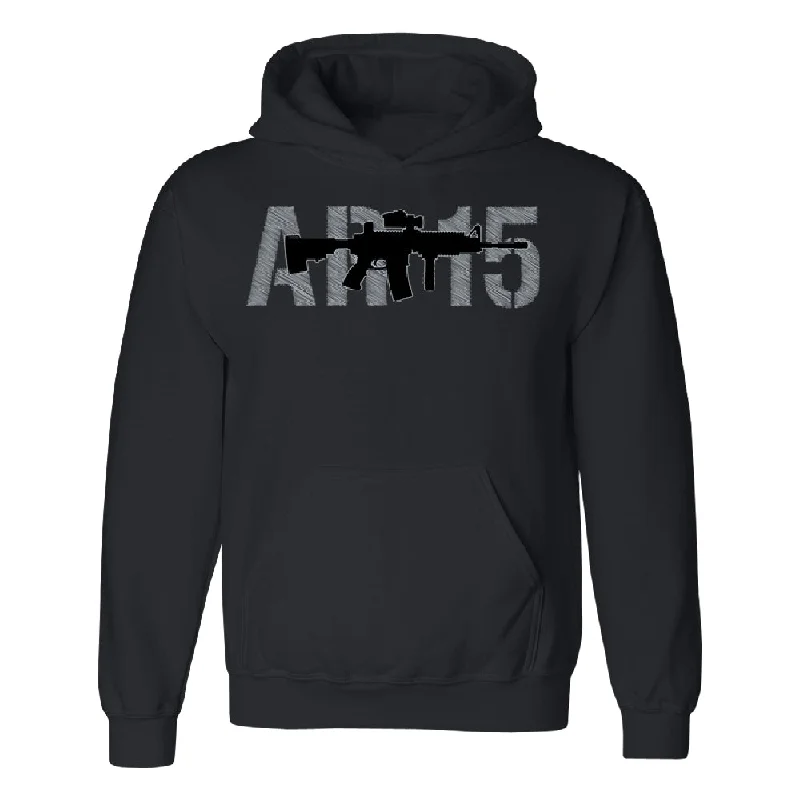 Zexpa Apparel™ 2nd Amendment AR-15 Unisex Hoodie Souvenir Sweater Turtle Neck Boat Neck Asymmetrical Neck