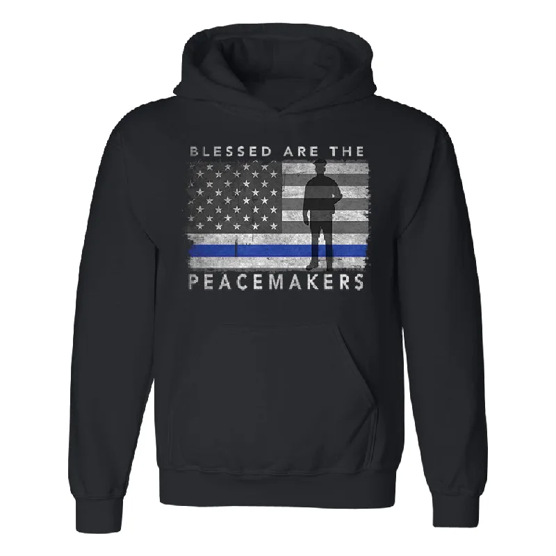 Zexpa Apparel™ Blessed Are The Peacemakers Unisex Hoodie Support Law Enforcement Sweater Ribbed Striped Patterned Zexpa Apparel™ Blessed Are The Peacemakers Unisex Hoodie Support Law Enforcement Sweater Ribbed Striped Patterned