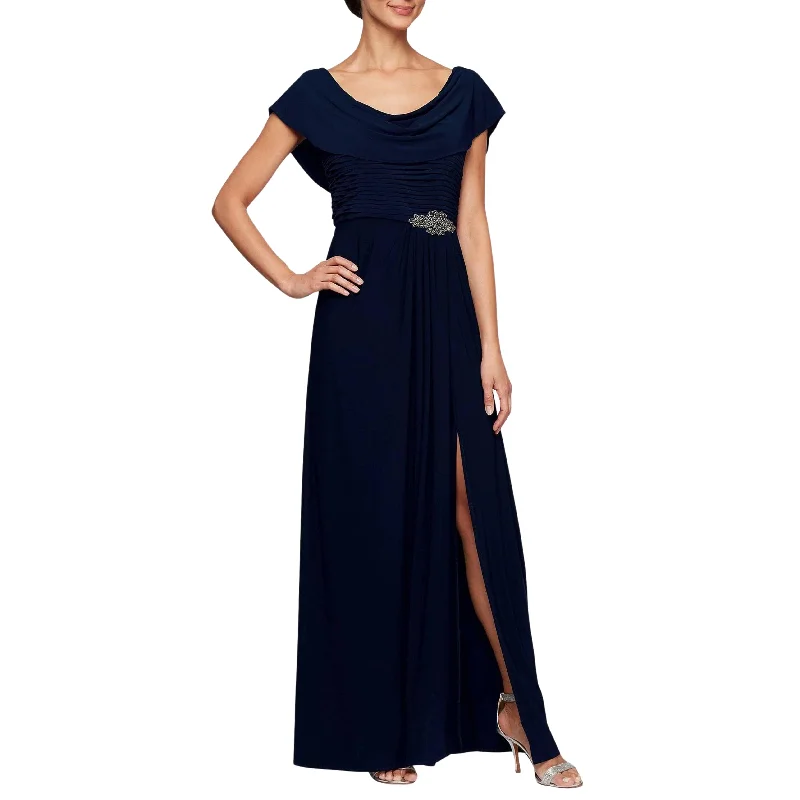 ALEX EVENINGS - Embellished-Waist Cowlneck Gown Tunics Winter warm