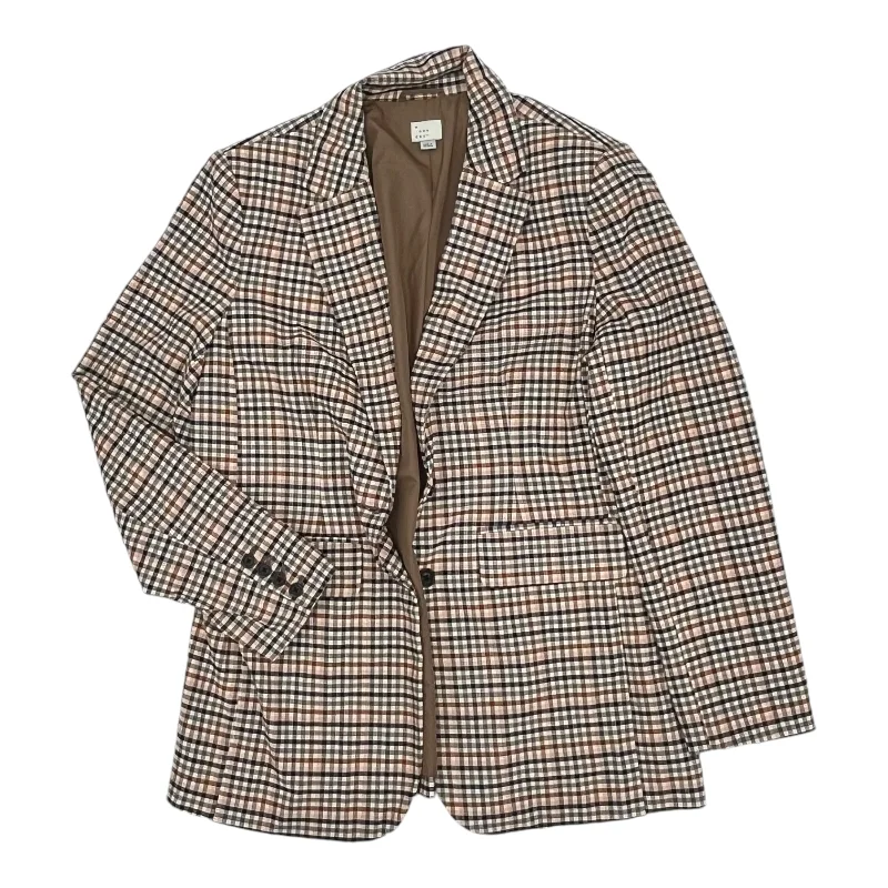 Blazer By A New Day In Brown, Size:L Women's Print Jacket
