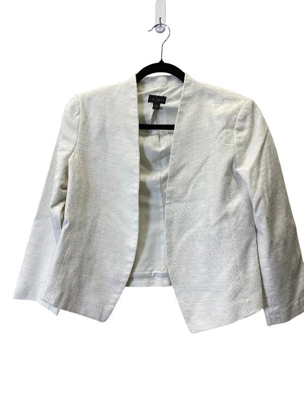 Blazer By Ann Taylor In White, Size: 6 Women's Handmade Blazer
