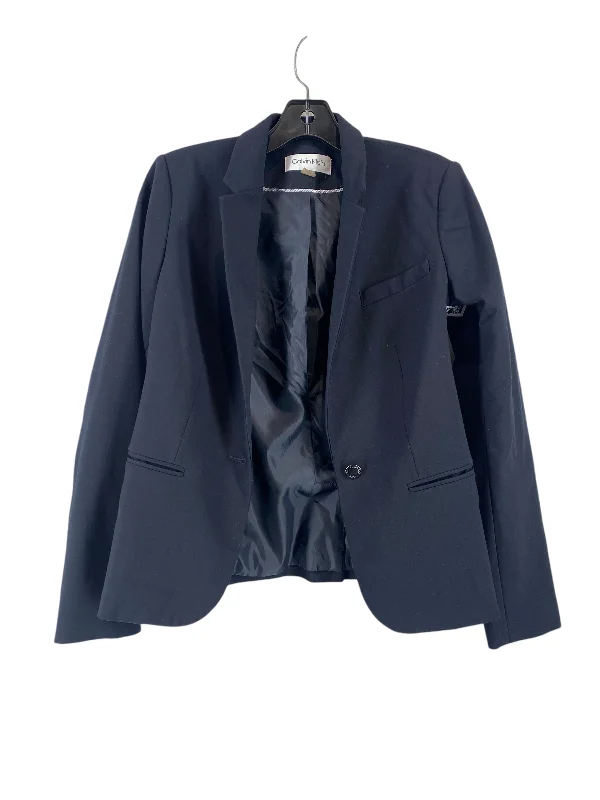 Blazer By Calvin Klein In Navy, Size: 4p Women's Trendy Jacket