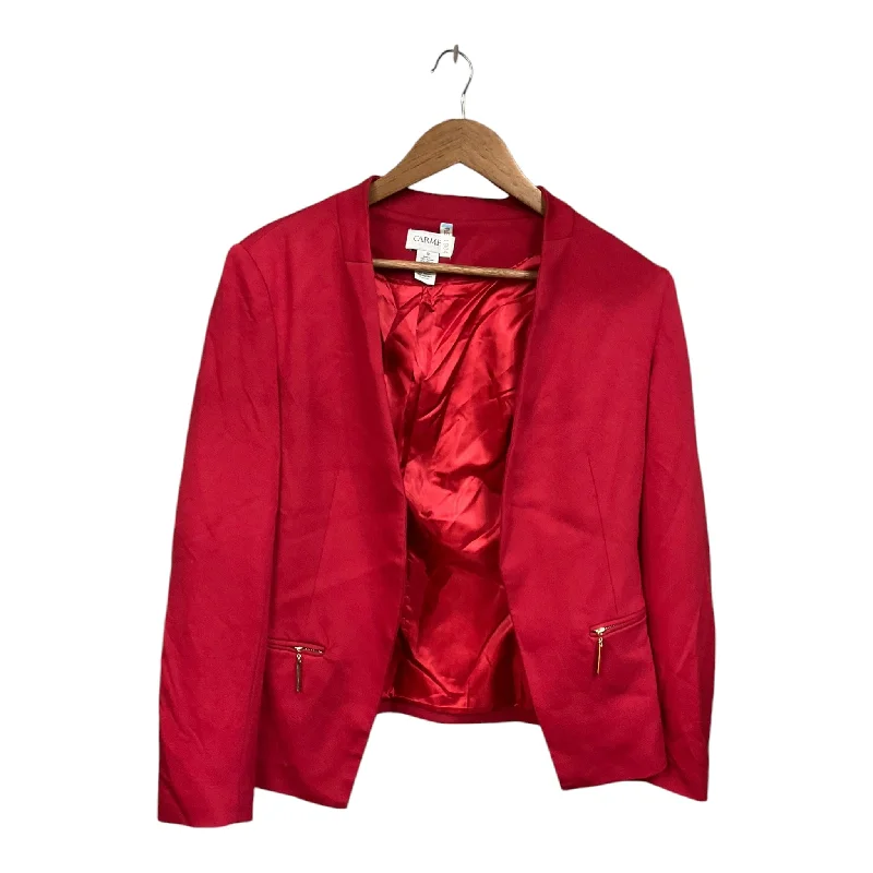 Blazer By Carmen By Carmen Marc Valvo In Red, Size: 10 Women's Trendy Blazer